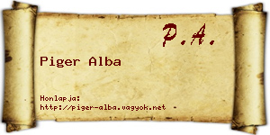 Piger Alba névjegykártya